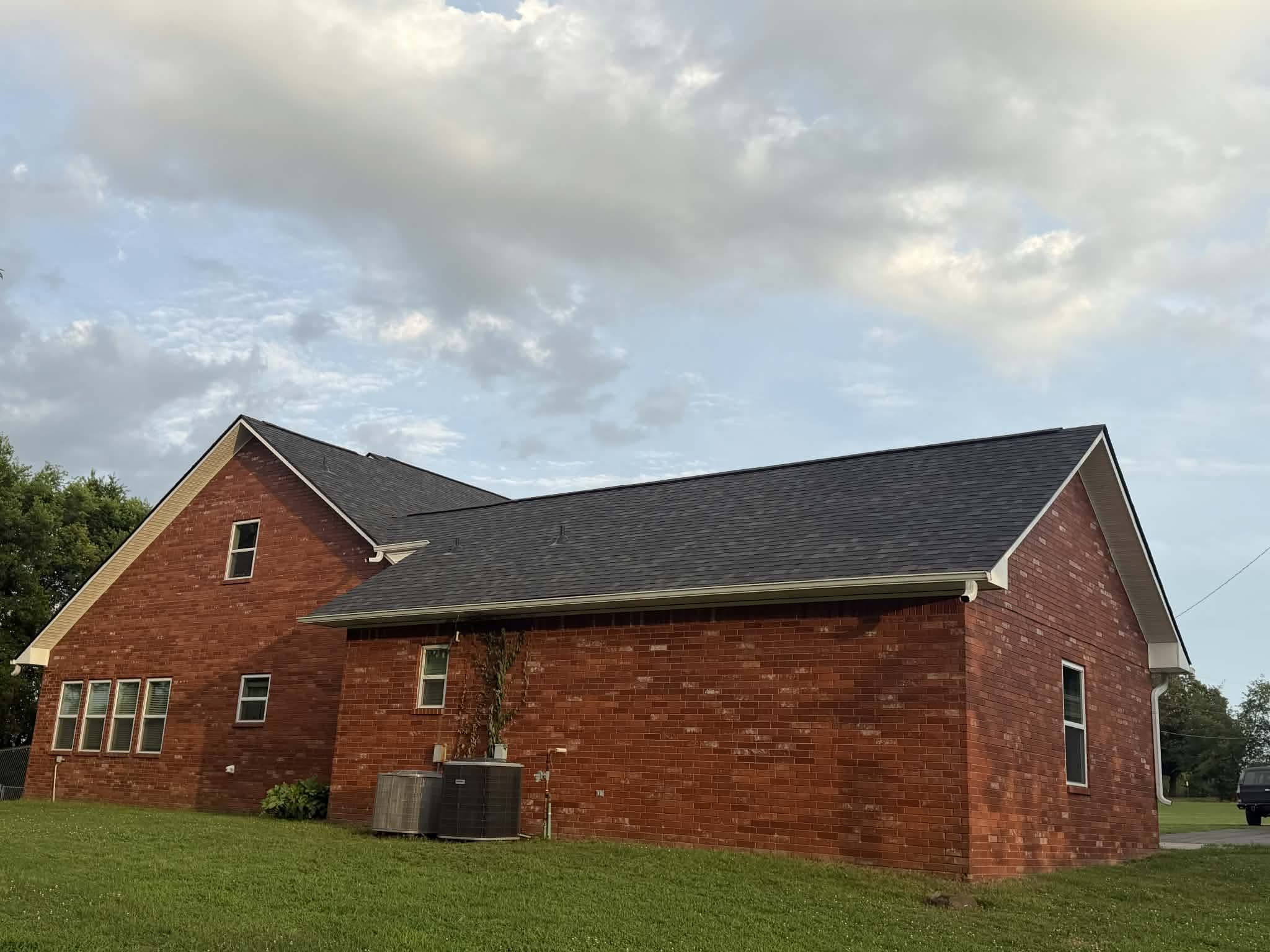 Finished residential shingle roof