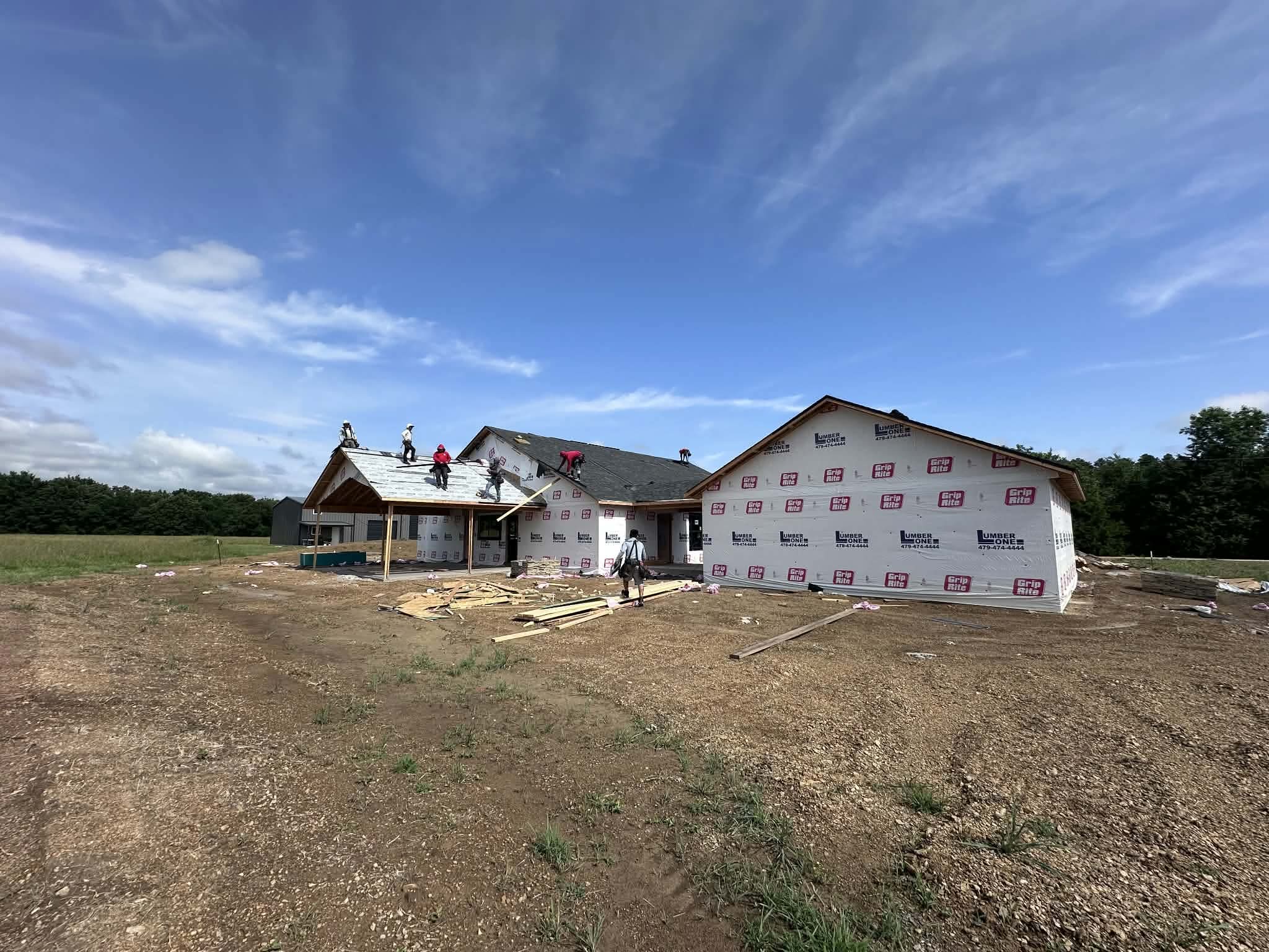 Roof installation on new construction